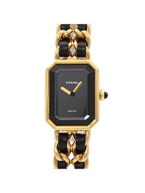 Chanel Premiere L Vintage Watch Black Gold